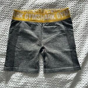 Gymshark Gray and Yellow Athletic Shorts